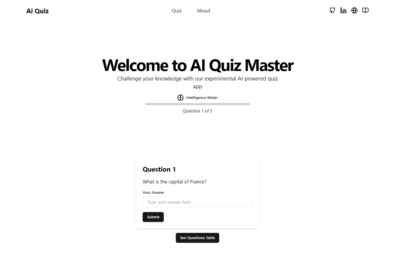 An image of the AI-Powered Quiz App project.