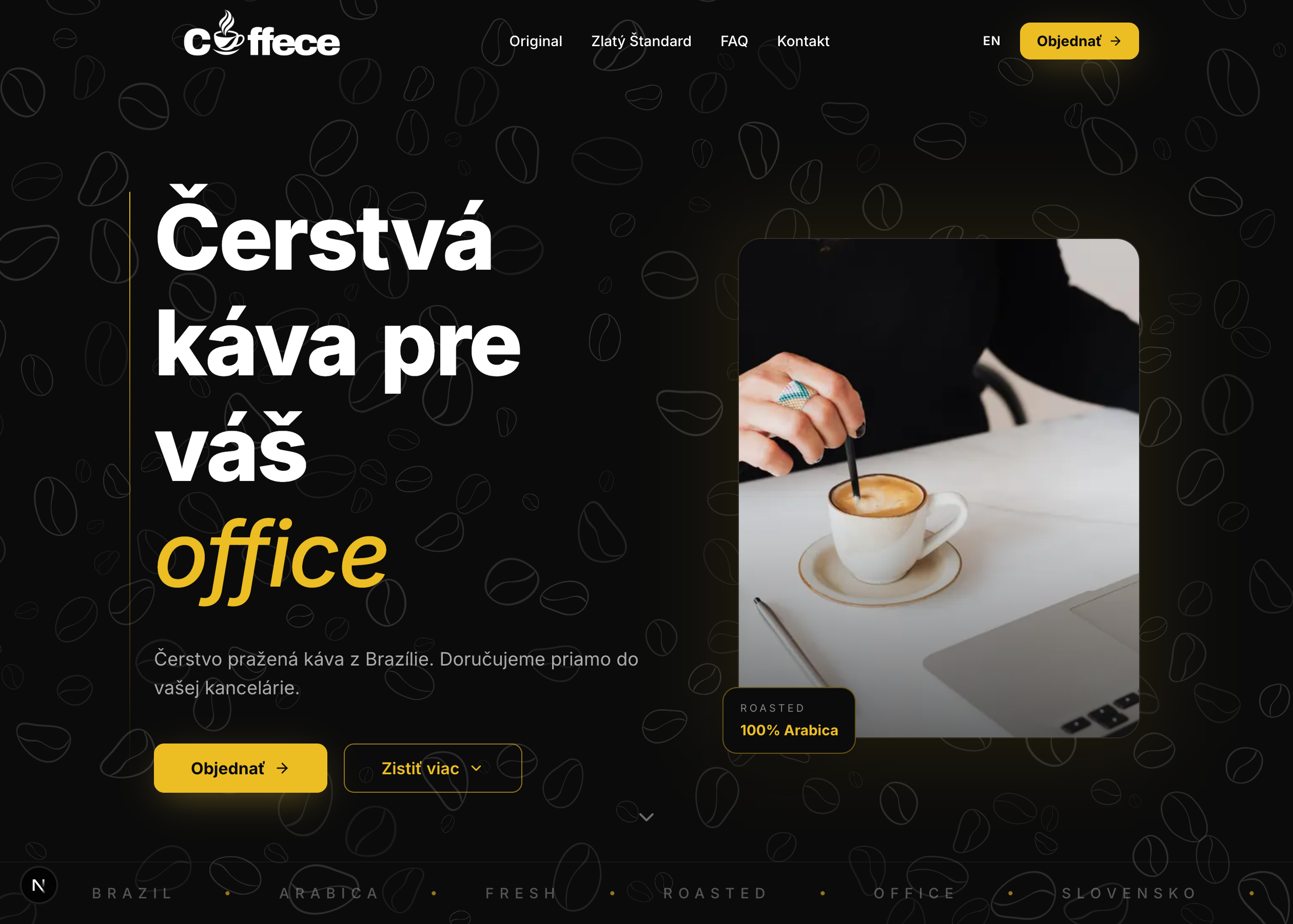 Screenshot of Coffece (coffece.sk)