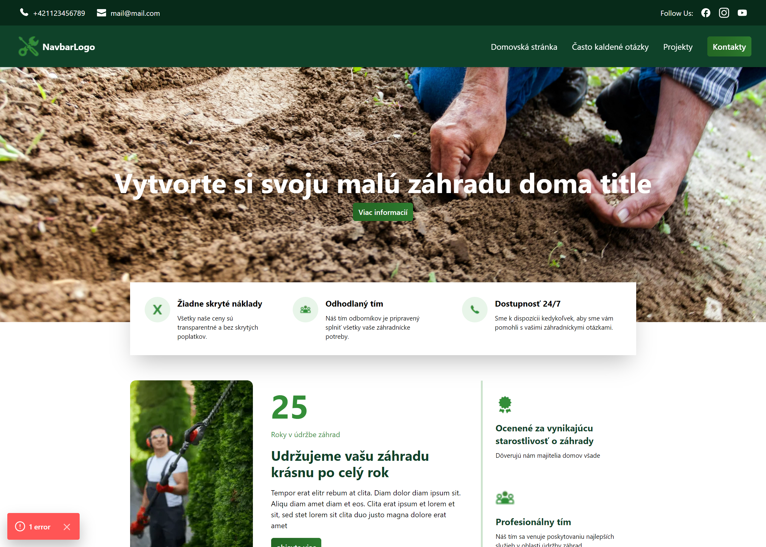 An image of the Garden Bros Website project.