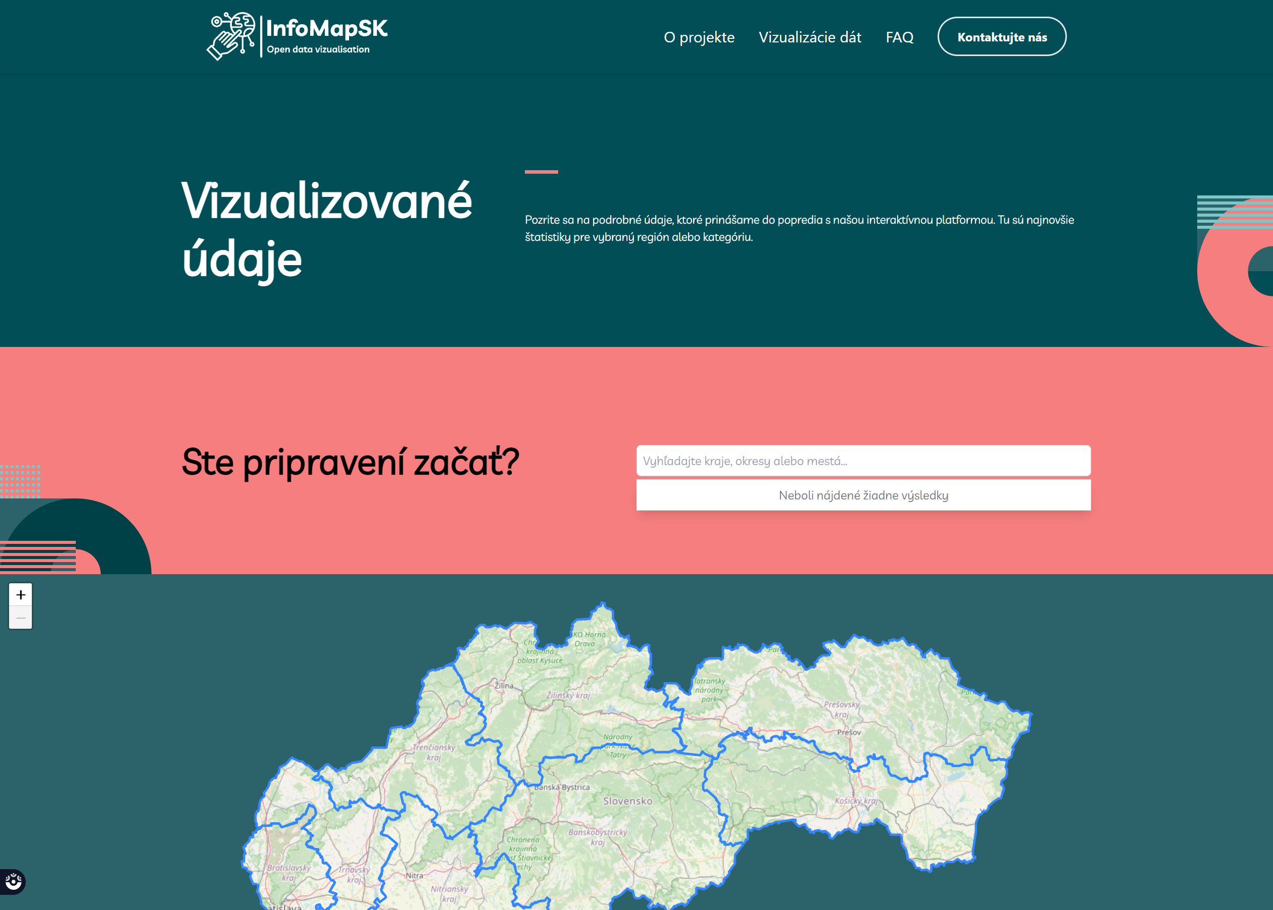 An image of the InfoMapSK - Interactive Demographic Data Visualization project.