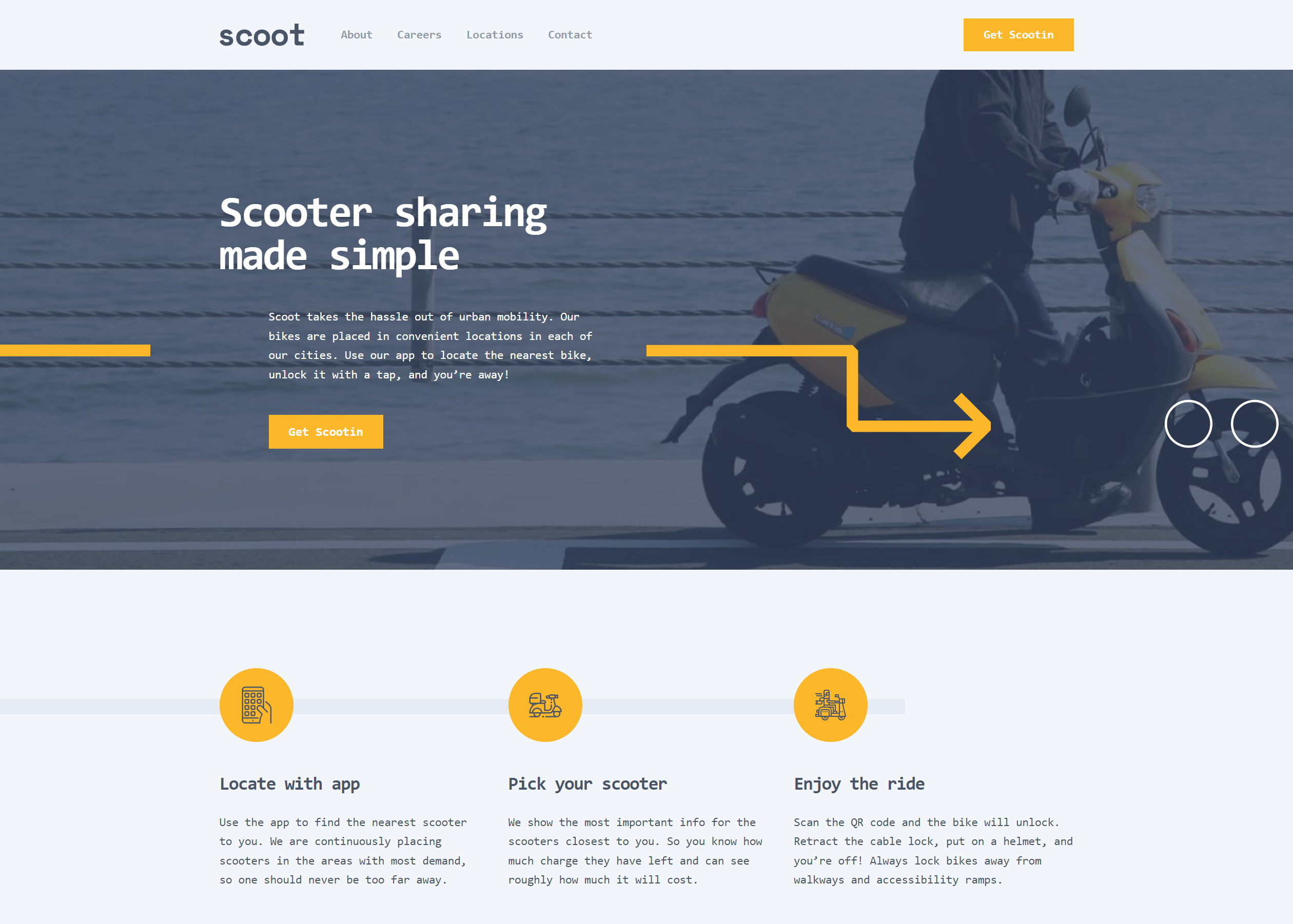 An image of the Scoot Sharing Web App project.